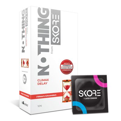 Skore Nothing Climax Delay Condoms | 1 x Pack of 10