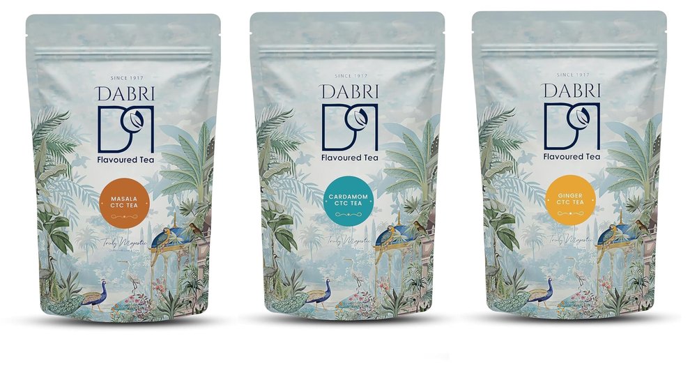 Dabri Masala, Cardamom & Ginger CTC Chai Patti 750g Combo(Pack of 3 x 250g Each Pouch)Pure Natural Elaichi Masala Tea|Premium Organic Blend|Rich in Antioxidants|Supports Digestion,Heart & Cold Relief