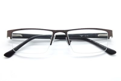 TJT Half Rim Reading Glasses For Men And Women Power +1.00 +1.25 +1.50 +1.75 +2.00 +2.25 +2.50 +2.75 +3.00 Colour (Metallic) (+3.00)