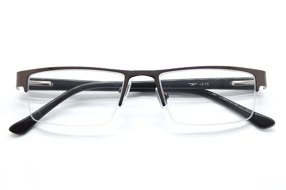 TJT Half Rim Reading Glasses For Men And Women Power +1.00 +1.25 +1.50 +1.75 +2.00 +2.25 +2.50 +2.75 +3.00 Colour (Metallic) (+3.00)