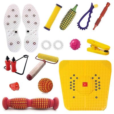 AcuPoints Acupressure Combo Tools For Stress and Pain Relief (Natural Care) With Various Types of Massager, Rollers, Jimmy, Power Foot Mat, Magnetic Finger Clip + Shoe Sole