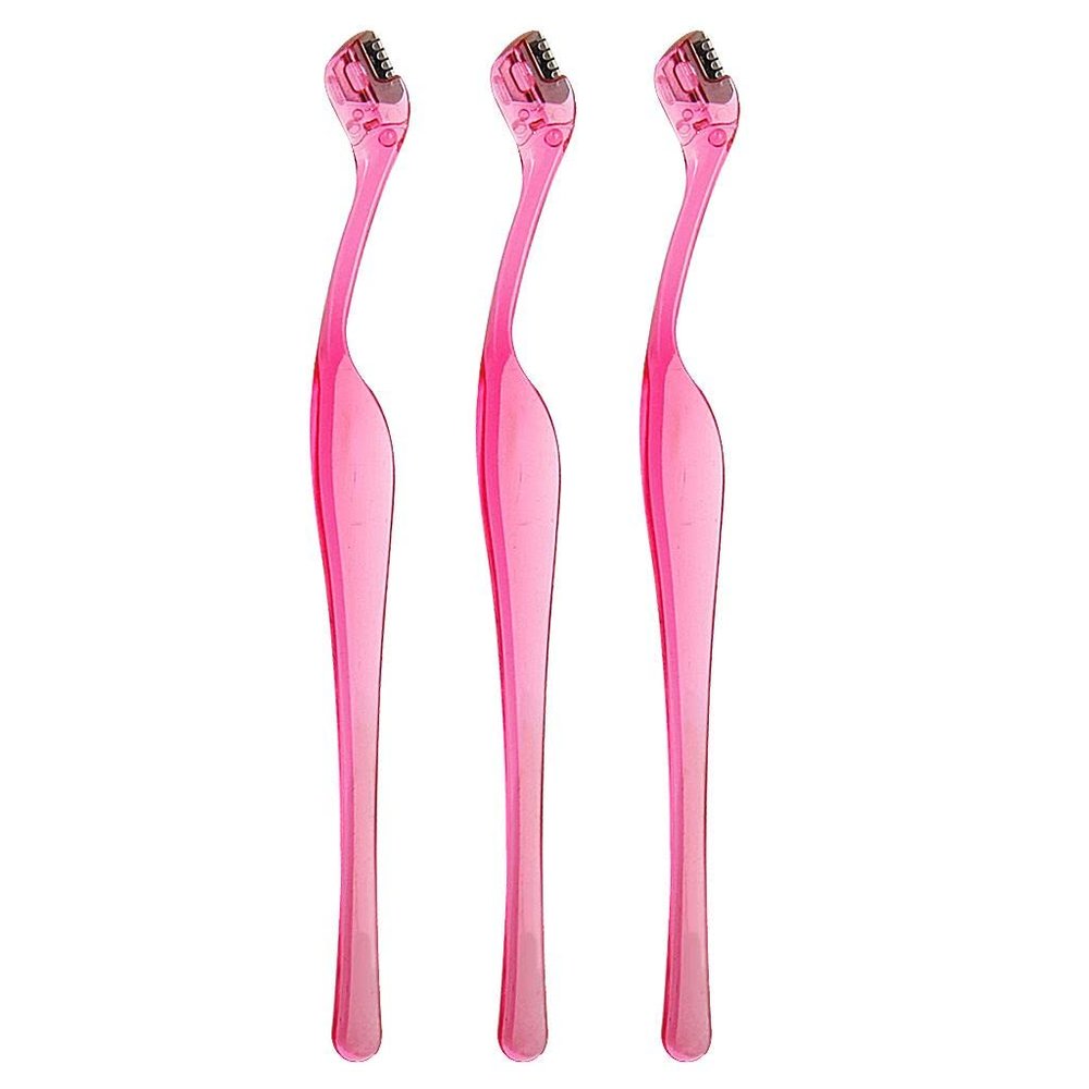 LOSA Set Of 3PCS Stainless Steel Eyebrow Lips Trimmer Shaper Hair Remover Beauty Tool Cosmetic Supplies Pink