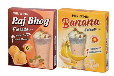 Milk'O'Mix Powder Combo Raj Bhoog/Banana Falooda flavor Milk Children's Pack of 02 Flavored Milk Powder (400 g, Pack of 2)