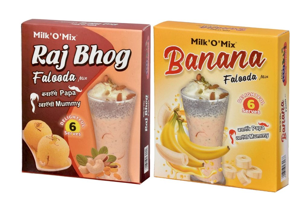 Milk'O'Mix Powder Combo Raj Bhoog/Banana Falooda flavor Milk Children's Pack of 02 Flavored Milk Powder (400 g, Pack of 2)