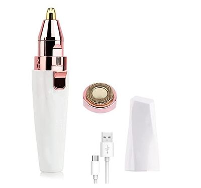 2 in 1 Eyebrow Facial Hair Remover | Rechargeable Eyebrow Trimmer | Painless Eyebrow Razor For Women