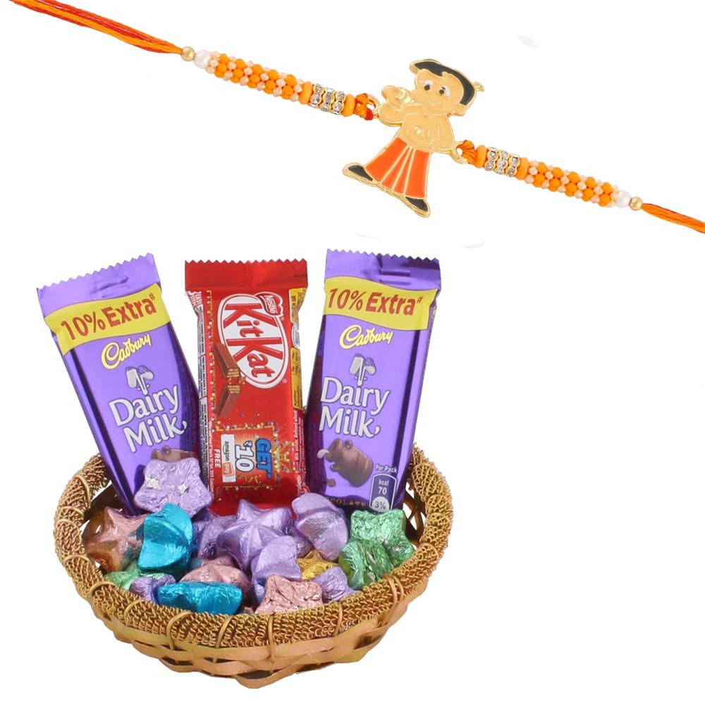SFU E Com Cadbury Choco Gift|Premium Bheem Rakhi Chocolate for Bother | Roli, Chawal, Chandan, Misri | 52
