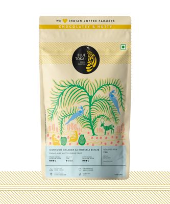 Blue Tokai Coffee Roasters Monsoon Malabar AA - Medium Dark Roast | Moka Pot Coffee Grind 500g | 100% Arabica Beans | Specialty Grade | Freshly Roasted Ground Coffee