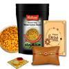 Midiron Rakhi gift for Brother| Rakhi with Roasted Spicy Watermelon Seeds Gift Set | Rakhi combo pack for Bhaiya | Rakhi with Roasted Spicy Watermelon Seeds Pack, Roli and Greeting Card Gift Set view 1