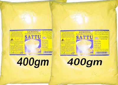 Sa800 Lukoog Bengal Gram Sattu 400gm+400gm=800gm(Pack of 2)( , )100%Organic Chemical Free,Pesticides Free,color,Adulterated & gluten free,It Must be Your Choice,if do not Like it,can Return it