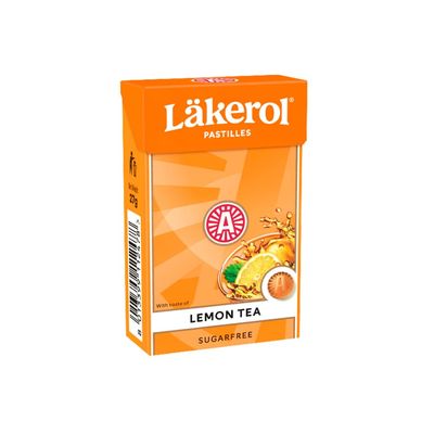 Lakerol sugar free mint gummy pastilles|Oral throat soothing mouth freshener| Swedish fruity soft lozenges | No artificial flavour & colour|100% Veg| Lemon Tea- 27g*4