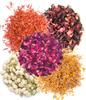 A D Food & Herbs Combo of Dried Jasmine/Safflower/Marigold/Rose/Hibicus Flower Petals Aromatic Edible for Homemade Lattes, Tea Blends, Bath Salts, Gifts, Crafts each pack (250 Gms) view 1