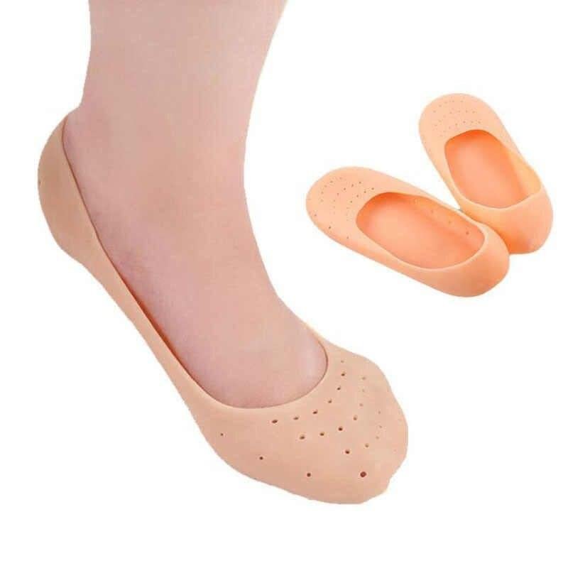 Anti Heel Silicone Heel Anti Crack Vented Moisturizing Silicone Gel Heel Socks for Swelling, Pain Relief, Foot Care Ankle Support Pad Silicon Heel Pad For Men & Women(Length Full| Free Size| 4 Pair)