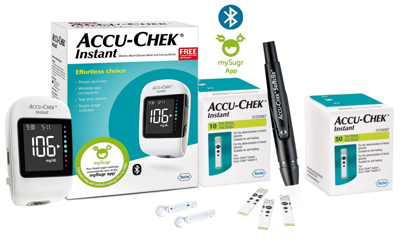 Accu-Chek Instant Meter with 10 strips + Accu-Chek Instant 50 Strips