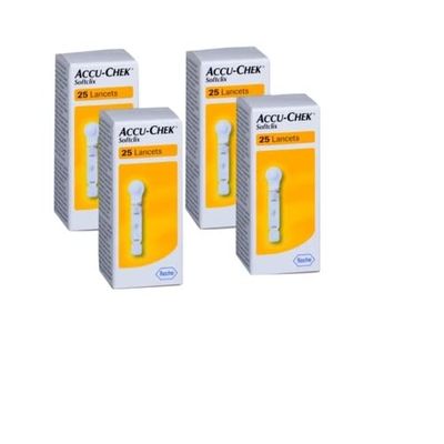 Accu-Chek Softclix 25 Lancets Glucometer Lancets (Pack of 4), Yellow