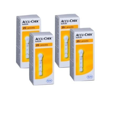 Accu-Chek Softclix 25 Lancets Glucometer Lancets (Pack of 4), Yellow