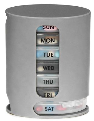 DHVAJ Pill Medicine Organiser Reminder Storage Box for 28 Days or 4 Weeks, Pack of 1