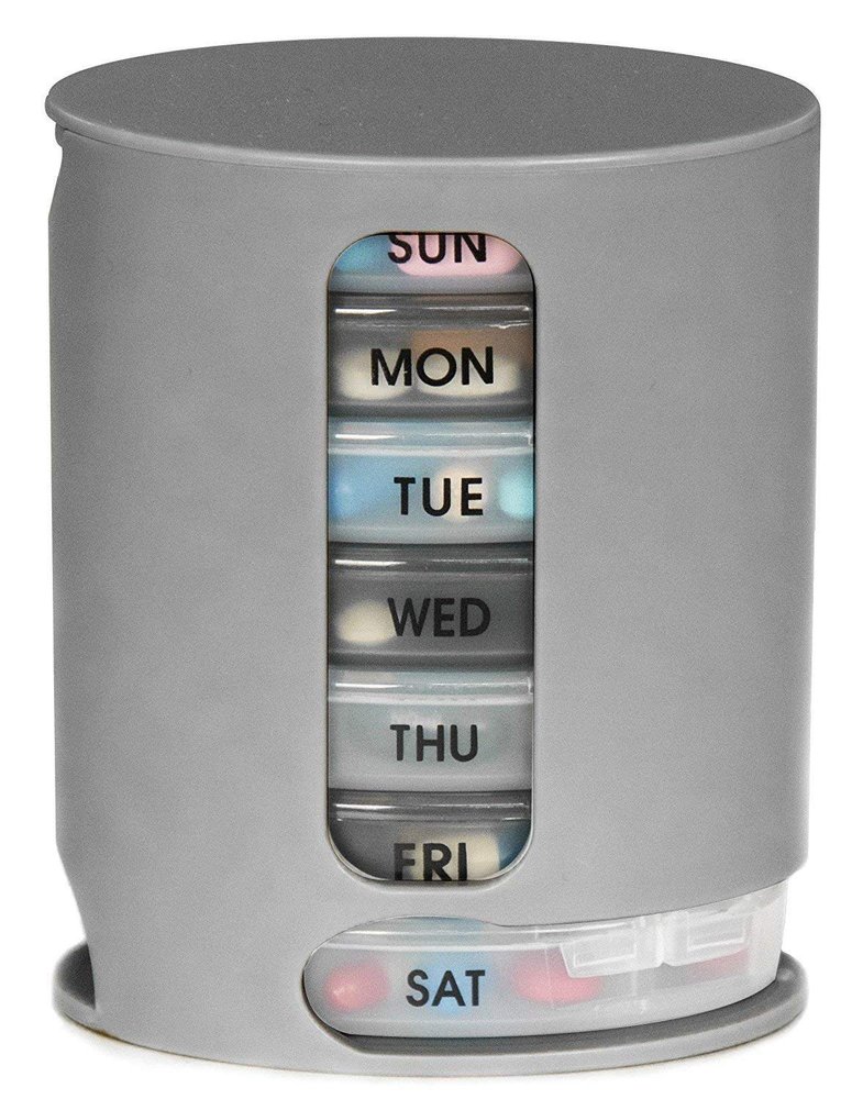 DHVAJ Pill Medicine Organiser Reminder Storage Box for 28 Days or 4 Weeks, Pack of 1