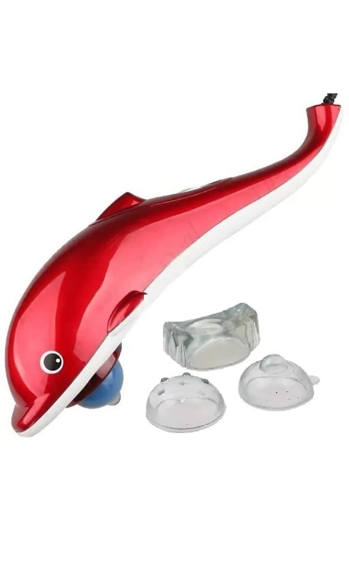 Dolphin Fish Handheld Massager Machine with Vibration, Far Infrared Therapy to Aid in Pain and Stress Relief For Men and Women big size power source from directly to Plug in