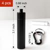 4 Pack Portable Pill Box Container Case Aluminum Alloy Keychain Pill Holder Waterproof Metal Earplugs Toothpick Box for Outdoor Camping Travel (2Pcs Black + 2Pcs Silver) view 2