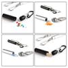 4 Pack Portable Pill Box Container Case Aluminum Alloy Keychain Pill Holder Waterproof Metal Earplugs Toothpick Box for Outdoor Camping Travel (2Pcs Black + 2Pcs Silver) view 3
