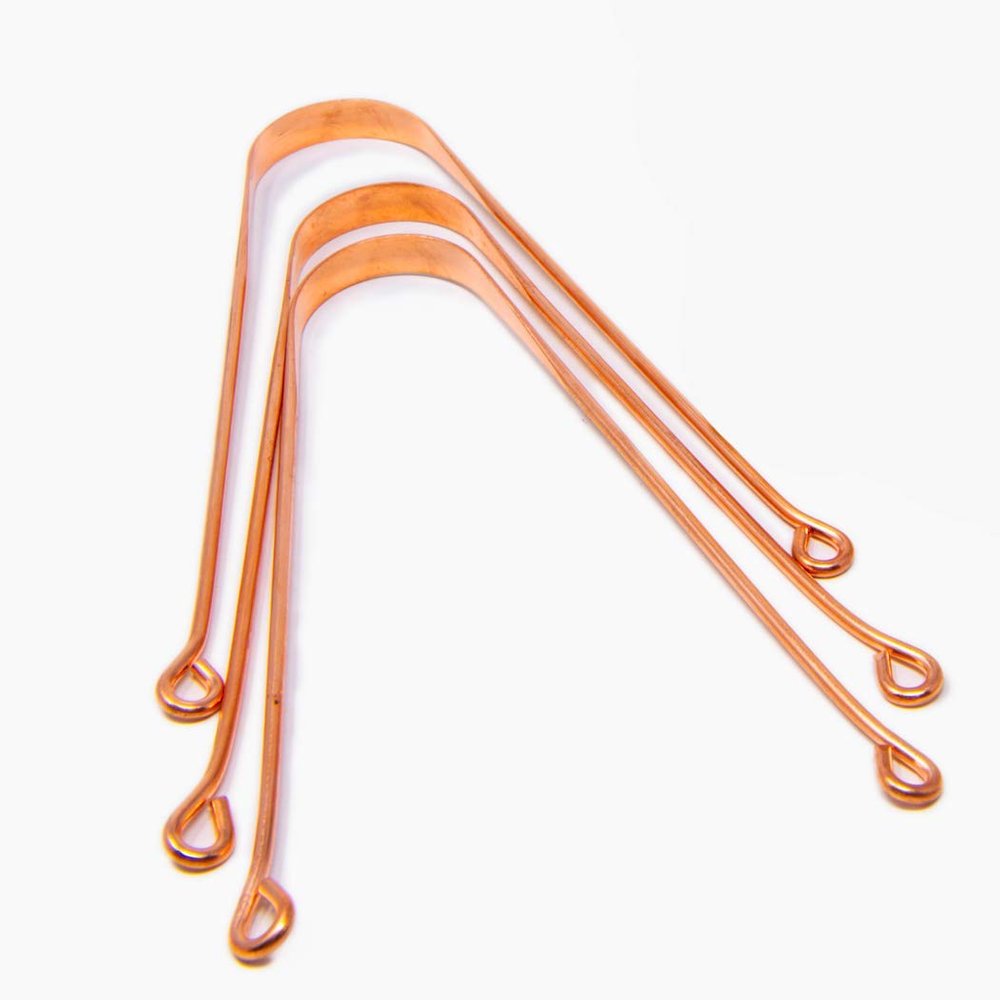 DAZVI Copper Tongue Cleaner For Kids & Adults Easy To Use Simple Design Made Up Of 100% Pure Copper Optimal Oral Hygiene and Bad Breath Treatment Ayurvedic Scraper Pack of (2)