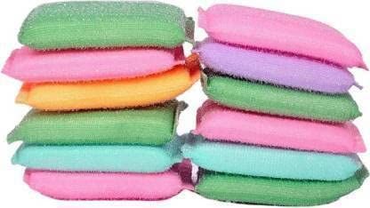 Bekner Scrub pad Sponge Scrub Sponge (Medium, Pack of 12)