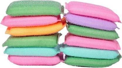 Bekner Scrub pad Sponge Scrub Sponge (Medium, Pack of 12)