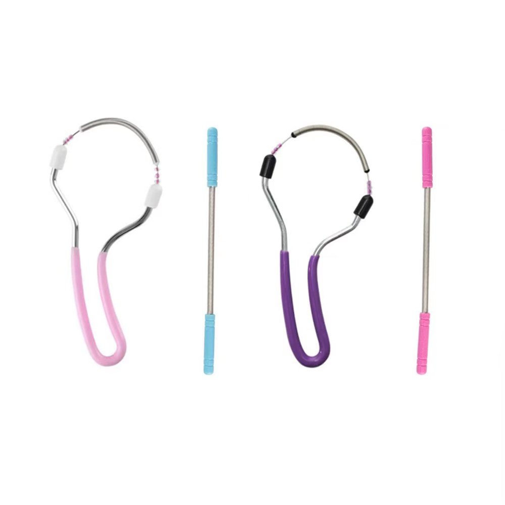TAORANJU 4 Pcs Facial Hair Remover Manual Epilator Spring Spring Face Hair Remover with Handle Hair Epilator Tool ( Random Color )