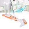 Denture Toothbrush,ANGGREK Dual Head Safe Denture Cleaning Tools for Partial Dentures Half Dentures Complete Dentures Orange view 2