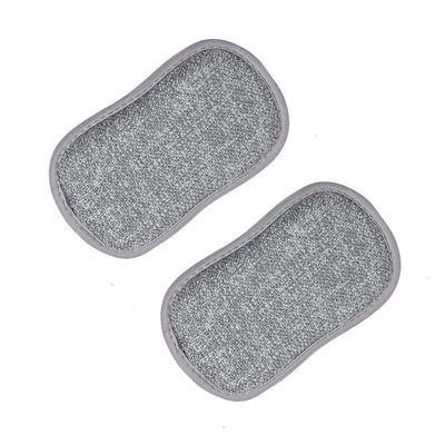 HENIJ Durable Heavy Duty Premium Anti-Bacterial Sponge Non-Scratch Double-Sided Cleaning Scouring Sponge for Kitchen Effortless Cleaning of Dishes, Pots and Pans All at Once (Pack of 2)