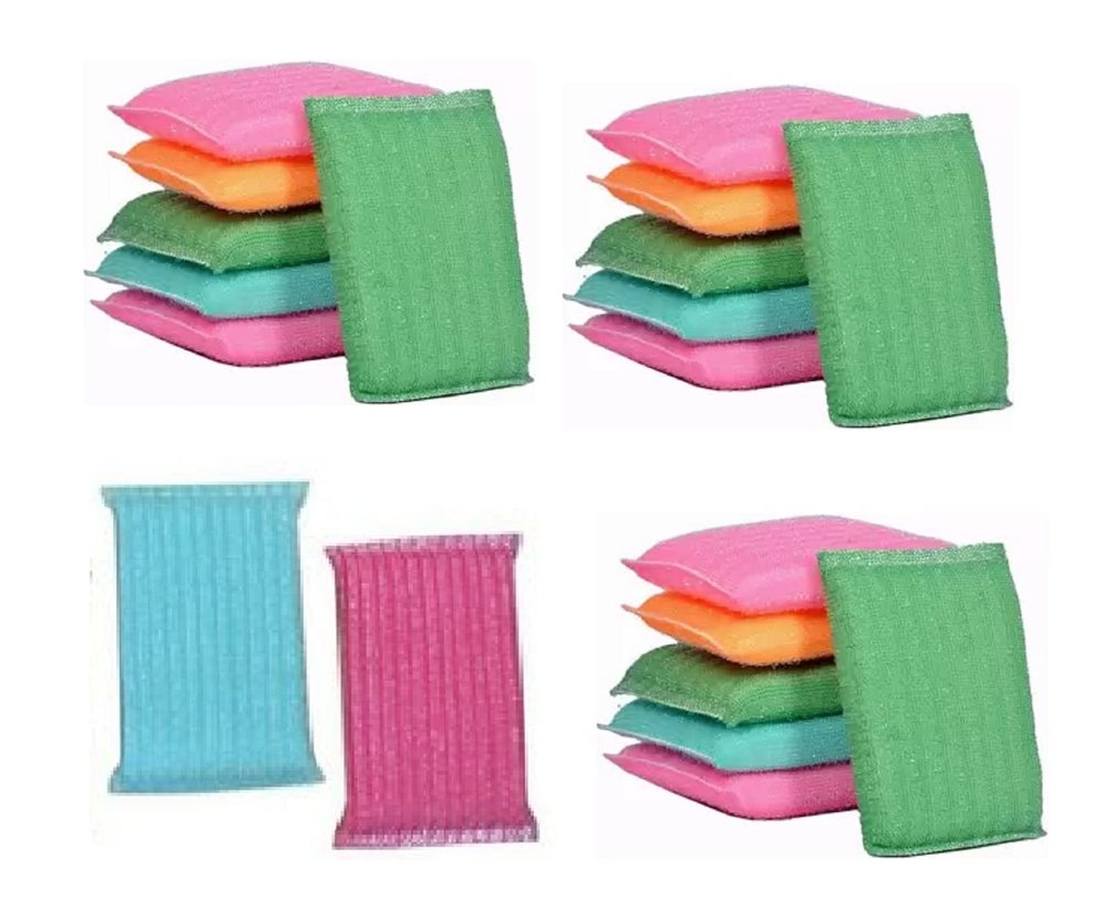 DOMUM Scratch Proof Kitchen Utensil Scrubber Pad, Standard, Reusable, Multipurpose Scrub, Soft Scrub (Pack of 20).