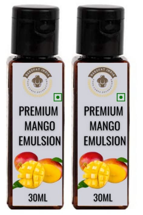 Bakefat India Premium Baking Solution-Colours with Flavour-30 Grams (Pack of 2) (mango)