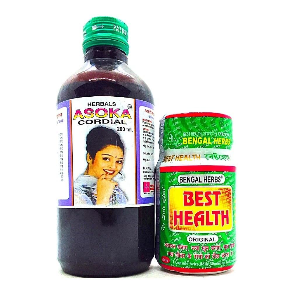 Buy online Ayurvedic Asoka cordial Liquid (200 ml.) and Best Health Capsule combo pack