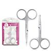 Majestique Facial Hair Scissors 2Pcs - Eyebrow, Mustache, Nose, Beard Trimming - Safety Use for Eyelashes and Ear Hair - Small Grooming Rounded Scissors for Women & Men view 1