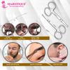 Majestique Facial Hair Scissors 2Pcs - Eyebrow, Mustache, Nose, Beard Trimming - Safety Use for Eyelashes and Ear Hair - Small Grooming Rounded Scissors for Women & Men view 2