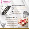 Majestique Facial Hair Scissors 2Pcs - Eyebrow, Mustache, Nose, Beard Trimming - Safety Use for Eyelashes and Ear Hair - Small Grooming Rounded Scissors for Women & Men view 3