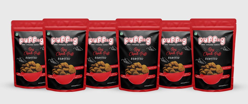 puff-g Combo Pack Of 6 Roasted Puffed Gluten Free & Healthy Premium Snacks(Ragi Chipotle)