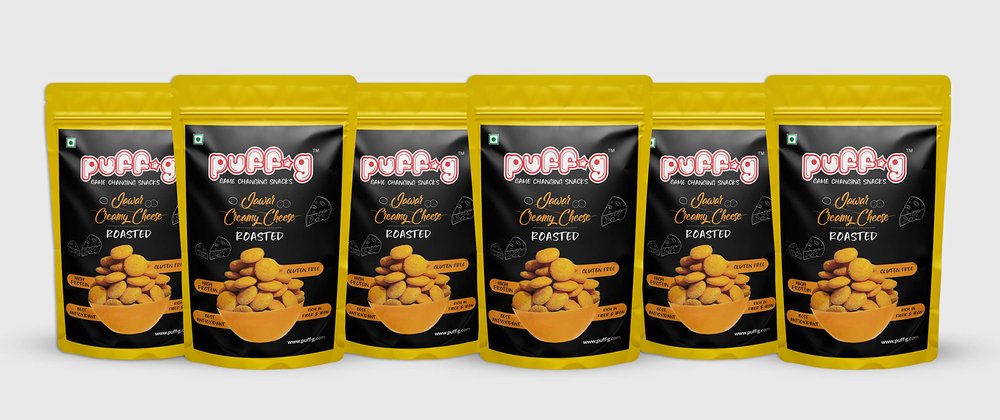 puff-g Combo Pack Of 6 Roasted Puffed Gluten Free & Healthy Premium Snacks(Jawar Creamy Cheese)