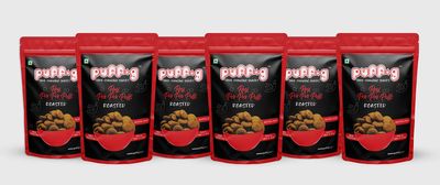 puff-g Combo Pack Of 6 Roasted Puffed Gluten Free & Healthy Premium Snacks(Ragi Peri Peri)