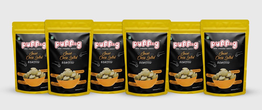 puff-g Combo Pack Of 6 Roasted Puffed Gluten Free & Healthy Premium Snacks(Jawar Classic Salted)