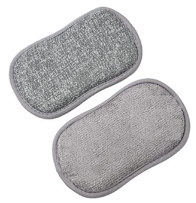 DANSR Scrub Sponges for Kitchen by Dual Sided 2 in 1 Scrub Pads- Non-Scratch Microfiber Sponge Along with Heavy Duty Scouring Power - Effortless Cleaning of Dishes, Pots and Pans All at Once (2)