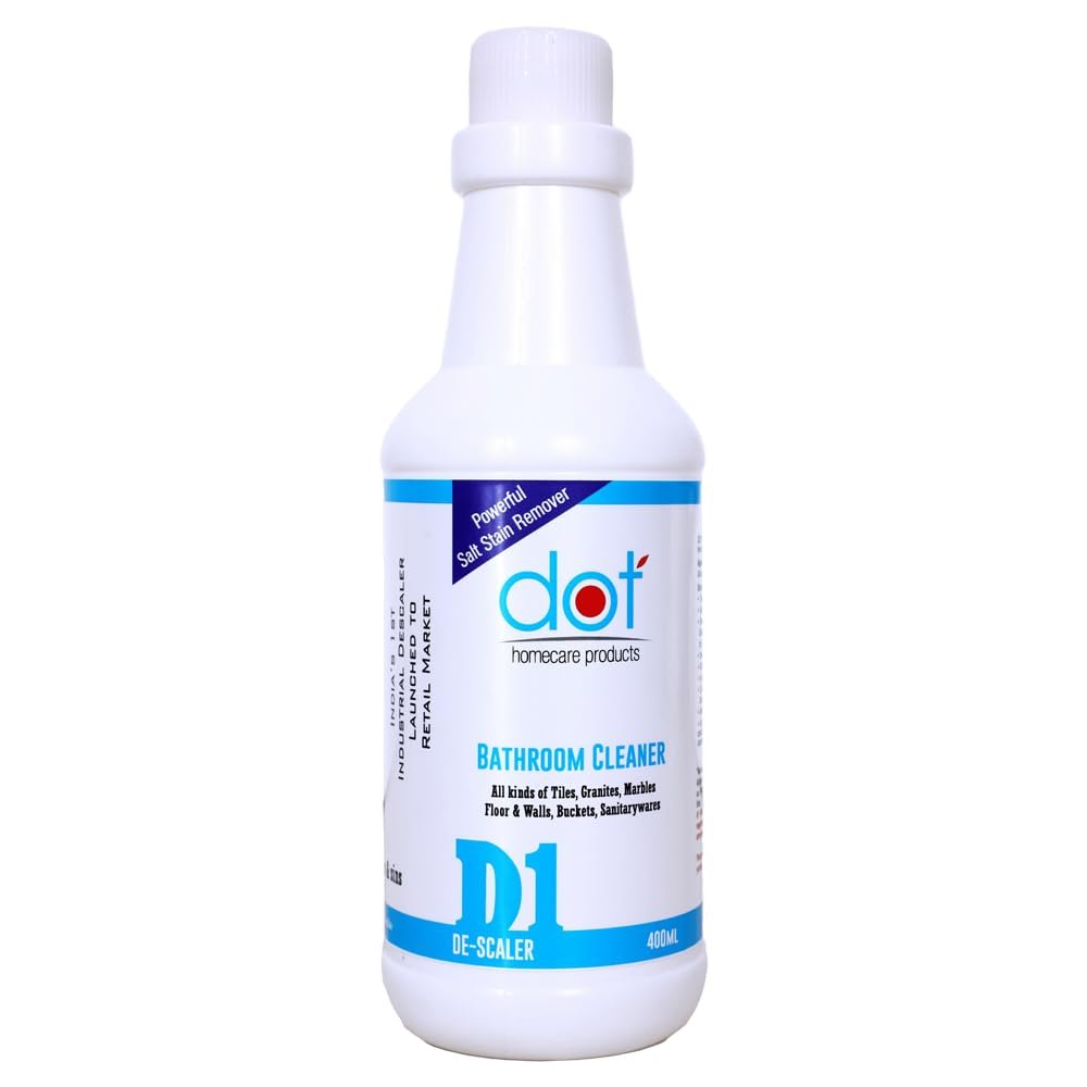 DOT Bathroom Descaler, Limescale Remover 400mL, ZERO SMELL, FUMES - India's 1st Real Foaming Formulation - Less liquid, More coverage - Removes Heavy Salt Stains