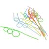 CALANDIS Pack of 10 Crazy Colors Curly Drinking Straws Sipping Straws Kids Party Gift Favors view 3