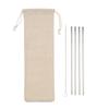 CALANDIS 4 Pieces Reusable Stainless Steel Drinking Straws Curved Polished 215mm view 2