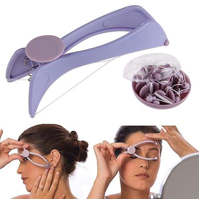 4beauty Therapy Eyebrow Face and Body Hair Threading and Removal System, tweezers for eyebrows, threading tool, threading machine for women, threading epilators for women (Purple)