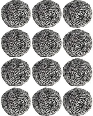 12Pcs Steel Wool Scrubber Pads for Cleaning Dishes, Pans, Pots, Ovens, Grills, Sinks - Stainless Steel Scrubbers for Kitchen, 12 Pack