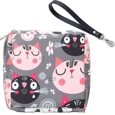 Adorable Pink Peri - Reusable Sanitary Napkin Pads Storage Bag Portable for Women Girls | Made of Cotton | Reusable | Zero Waste Period (Cat 1)