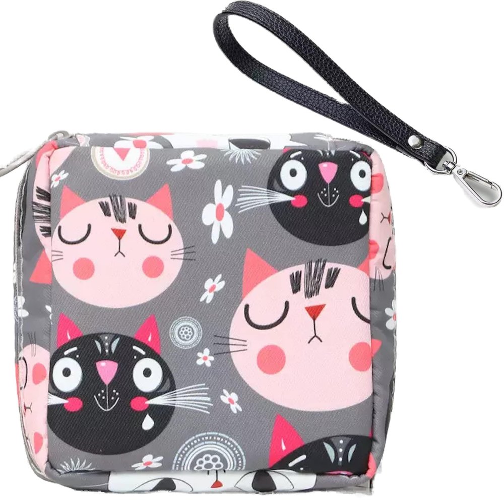 Adorable Pink Peri - Reusable Sanitary Napkin Pads Storage Bag Portable for Women Girls | Made of Cotton | Reusable | Zero Waste Period (Cat 1)