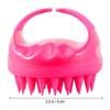 MOBDESK Hair Scalp Manual Massager Shampoo Brush with Soft Silicone Bristles for Anti Dandruff Care - Eco-friendly Silicon Bristles, Scrubber, Exfoliator | Dandruff Removal, Prevents loss(pink) view 2