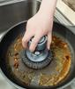 BRAVIK Kitchen Soap Dispensing Palm Brush Washing Liquid Dish Brush Soap Pot Utensils with Dispenser Dish Brush with Soap Dispenser for Kitchen Utensils view 2